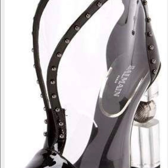 Balmain | Shoes | Balmain Isis Studded Pvc And Patent  Isis Domed Clear Studded Balmain Booties
